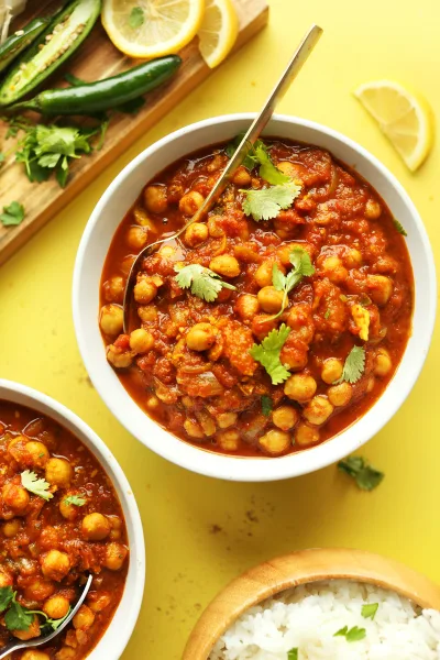 Overhead view of chana masala