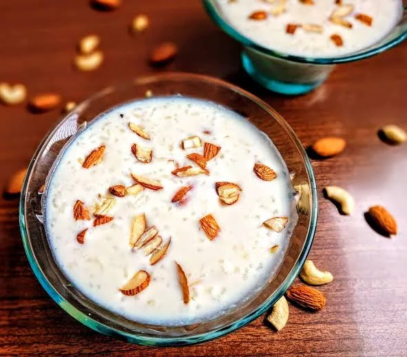 Overhead view of chawal ki kheer