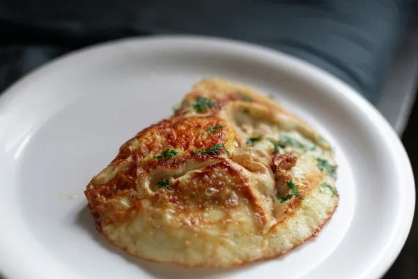 Overhead view of masala omelette