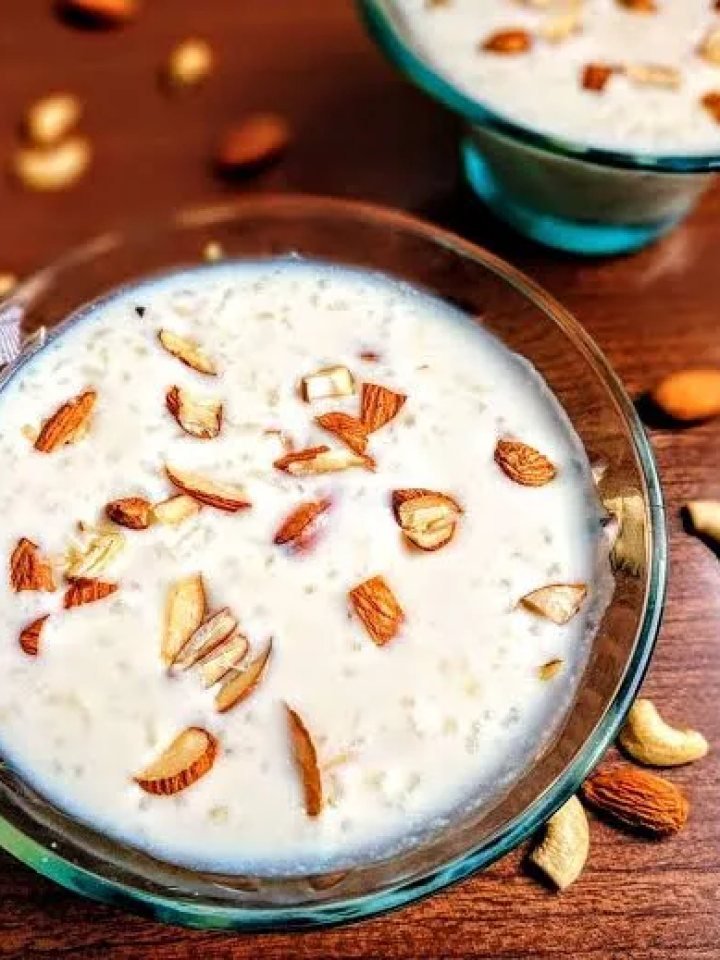 Overhead view of chawal ki kheer