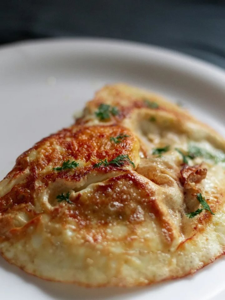 Overhead view of masala omelette